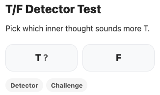 Example T/F Detector test screen